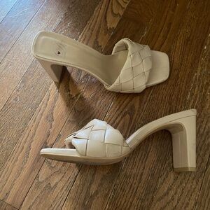 Elegant Cream Women's Heeled Sandals